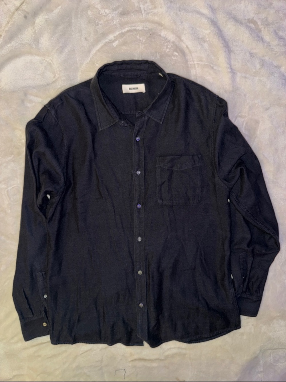 Men's Black Button-Down Shirt - Classic Long Sleeve